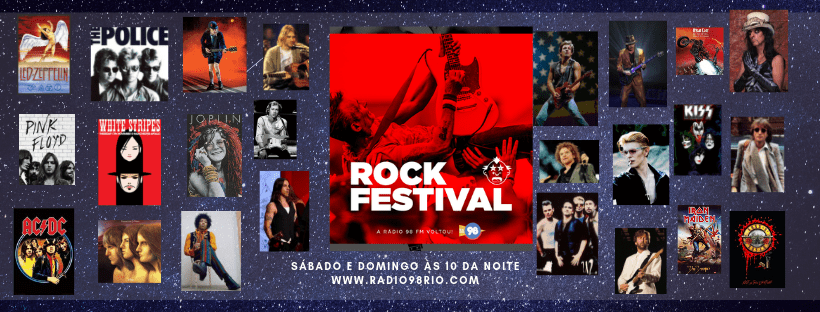 Banner de destaque do Rock Festival — 98 FM