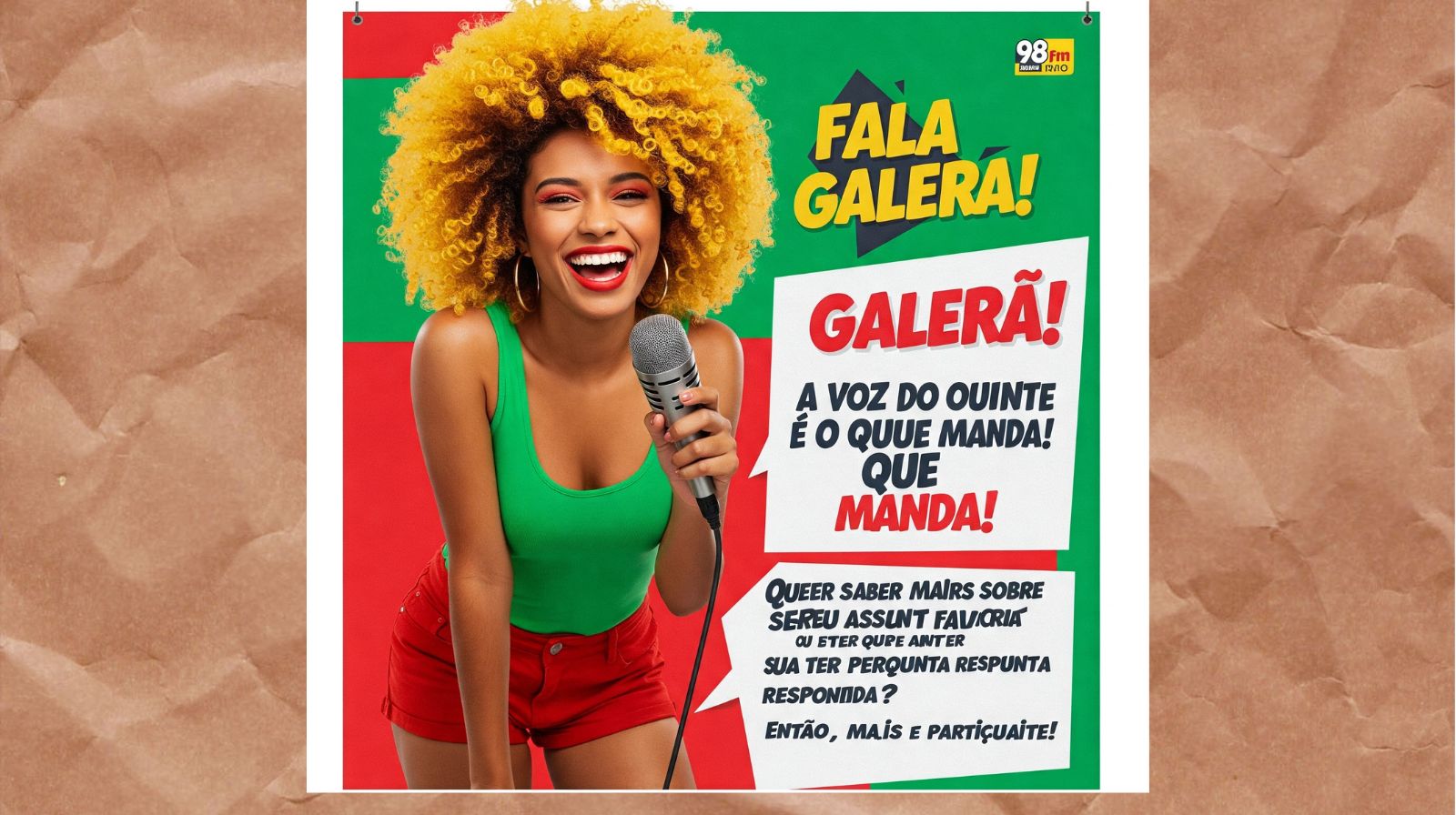 fala galera com a 98